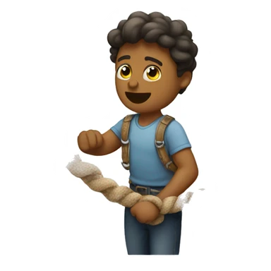 pulling a rope sticker