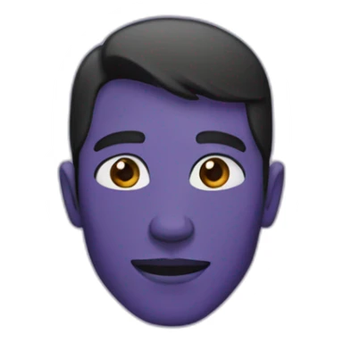 man with purple skin colour sticker