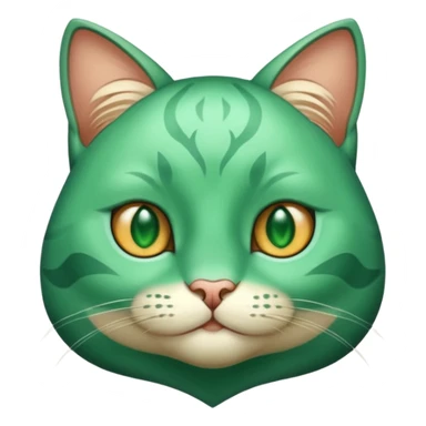 Emerald cat with face  sticker