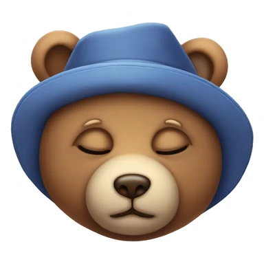 sleepy teddy bear with a night time hat  sticker