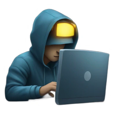 Hacker on computer at night sticker