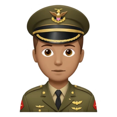male soldier brown hair style sticker