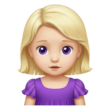 purple dress blond  baby girl  sticker