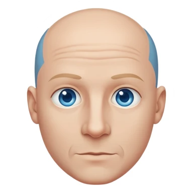 Attractive bald man with a five o’clock shadow and blue eyes  sticker