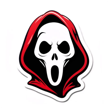 Ghostface from scream with heart eyes sticker