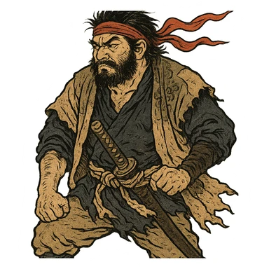 ukiyo-e style outlaw sticker