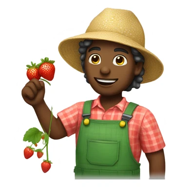 strawberry picker sticker