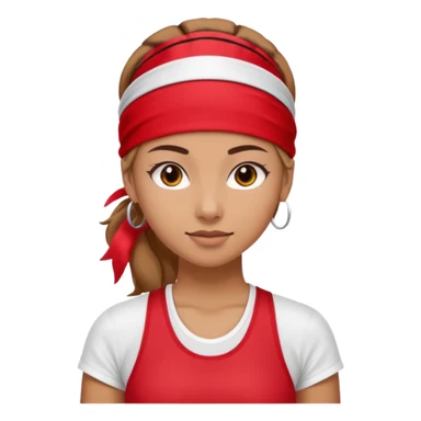 Woman with red headband and sporty outfit, big boobs sticker