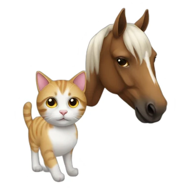 a cat above a horse sticker