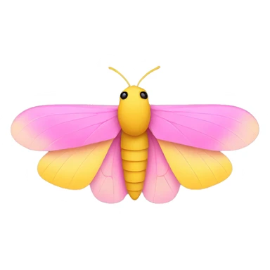 pink and yellow moth sticker