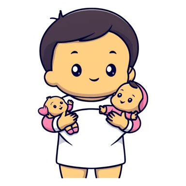 Baby with baby with baby in hands sticker