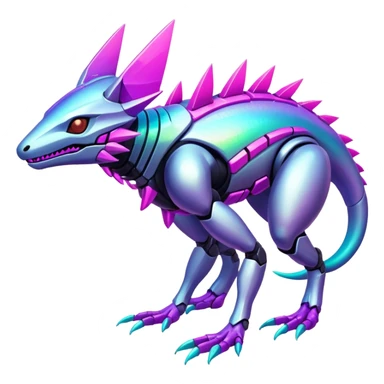  exotic tropical cyber-Protogen-Fakémon-Vernid-creature sticker
