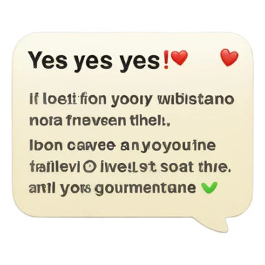 Text message saying yes sticker