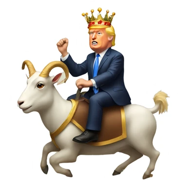 Trump riding a GOAT with crown sticker