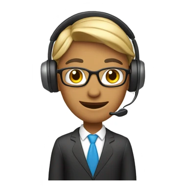 customer service agent with headset sticker