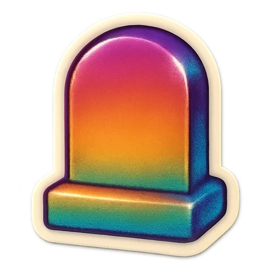 generate emoji of grave in retro old style  sticker
