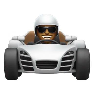 cool man racing in a car sticker