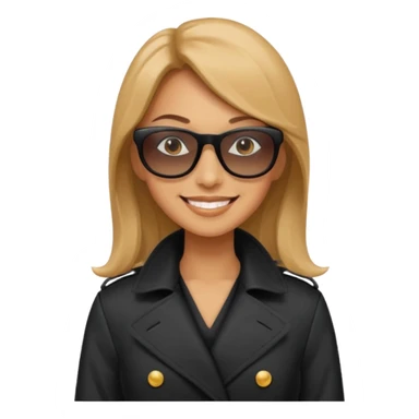 woman in black trenchcoat and sunglasses sticker