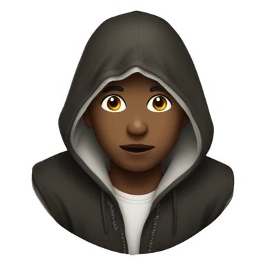 portrait of a hooded boy sticker