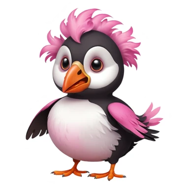 pink puffin angry steam sticker