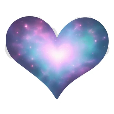 Pastel White iridescent nebula heart sticker