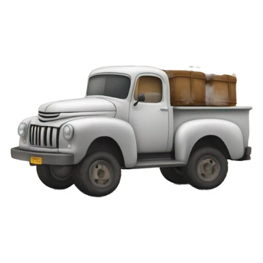 Old truck with cowboy boots sticking out the trunk sticker