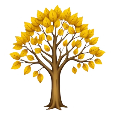 tree with  no. leaves leaves releasing  old yellow leaves  sticker