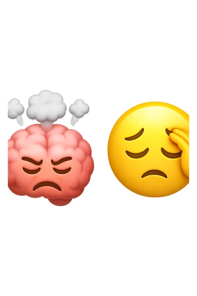 mente 'annebbiata', difficoltà a concentrarsi emoji stile iphone sticker