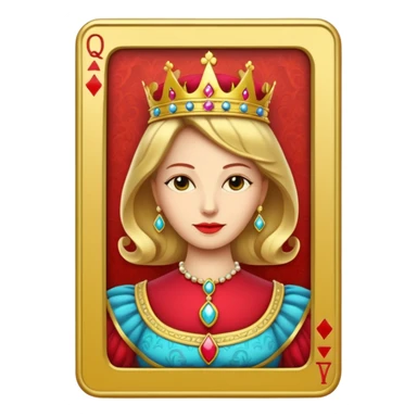 Solitaire card queen sticker