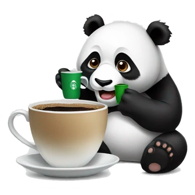 Panda eating saudi coffee  sticker