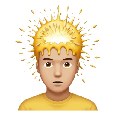 yellow exploiding head normal man mind blown sticker