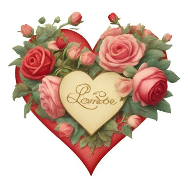 vintage valentine’s day card sticker