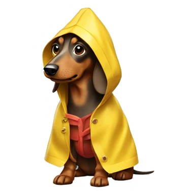 Sausage dog wearing a raincoat sticker
