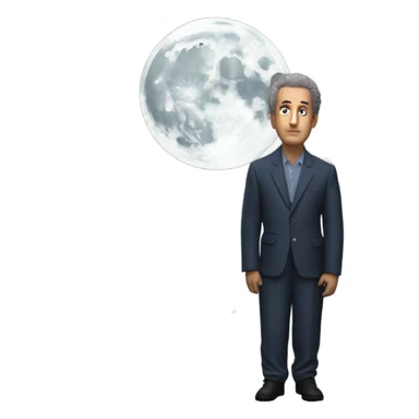 James Winston, looking at the moon as 11 ostriches attack him sticker