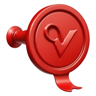 wax seal in the form of a check mark sticker