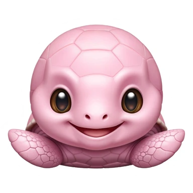 adorable light pink baby turtle smiling sticker
