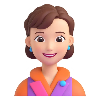 A person with a smile and AI-inspired hairstyle sticker