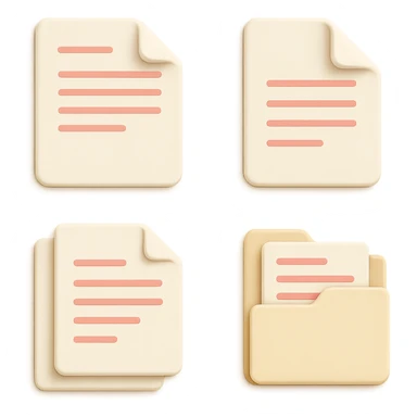 Skeuomorphism | Airbnb Style icons Documents and files sticker