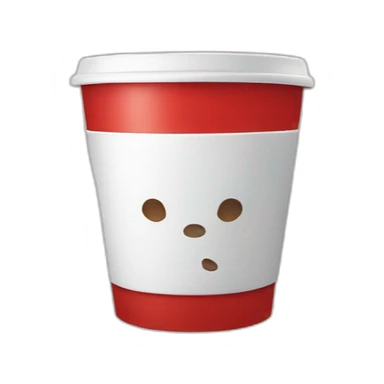 Red cup with a white circle sticker