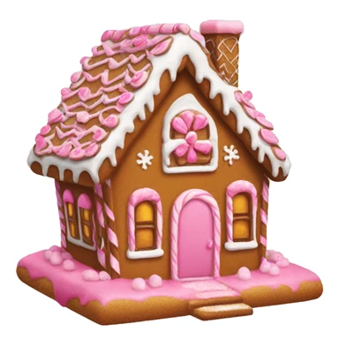 gingerbread house with pink details sticker