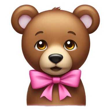 Bear with a pink bow sticker
