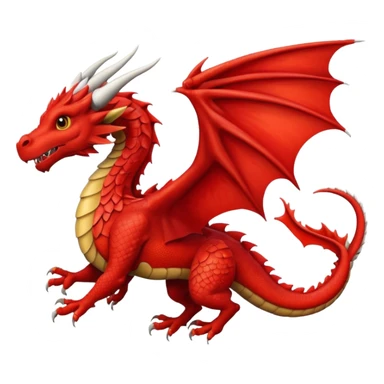A red Welsh dragon flying  sticker