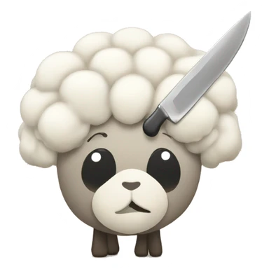 Sheep with knife and fork sticker