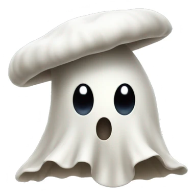 little ghost with a mushroom hat running sticker