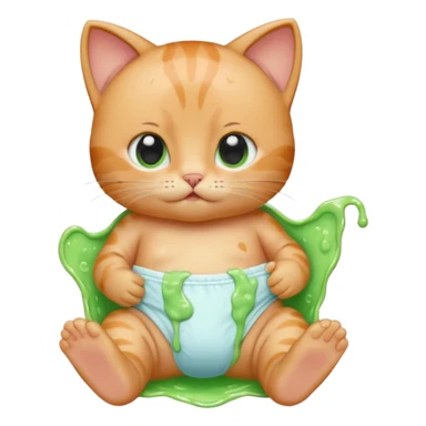 Cat baby slime her diaper  sticker