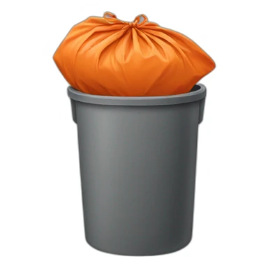 Orange garbage bag sticker