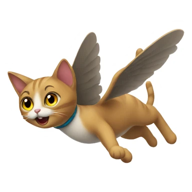 A flying cat sticker
