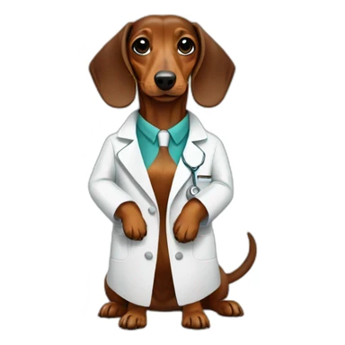 doctor Dachshund brown sticker