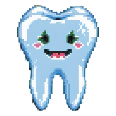healthy tooth with a healing aura sticker