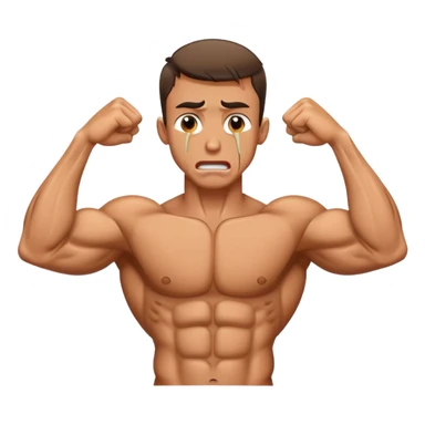 skinny bodybuilder crying sticker